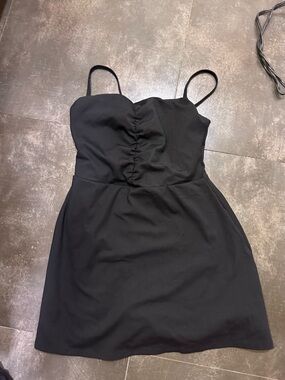 GAP Athletic Black Ruched Bust Mini Dress